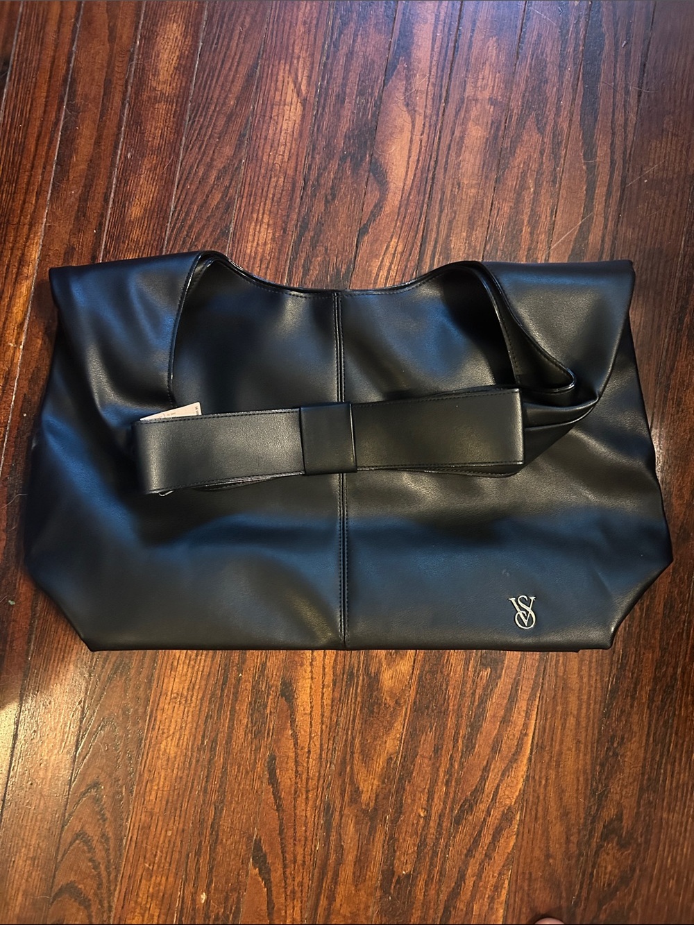 Victoria's Secret Black Duffel Tote with Bow Accent